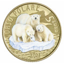 2021 - 5 Euro ITALIA Animali in via di Estinzione Orso Polare Rara Proof